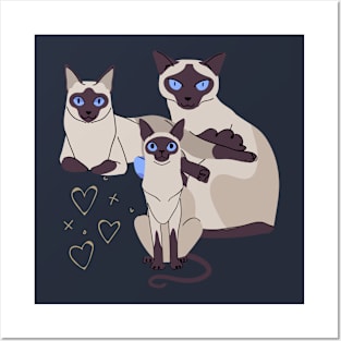 Three Cats Three Moods lovers Posters and Art